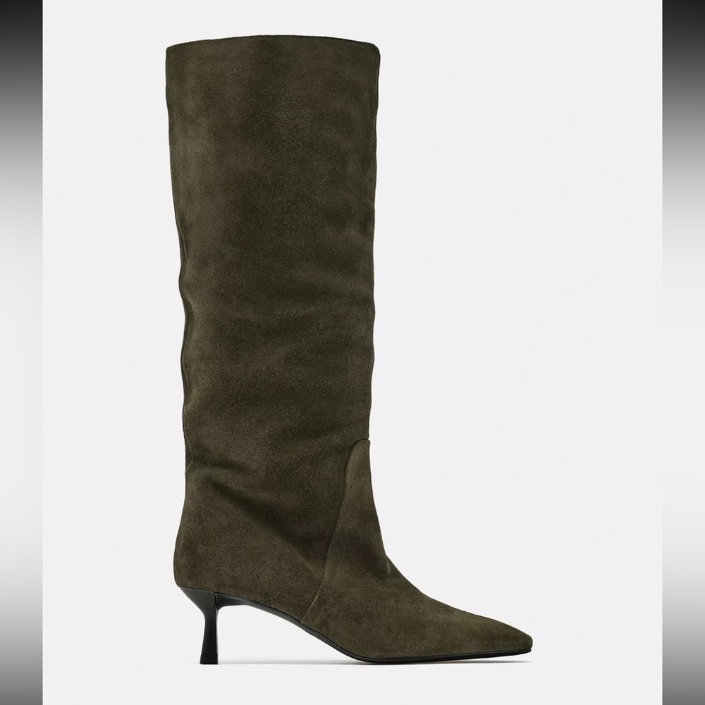 Zara Suede Knee High Boots